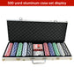 500 PCS Poker Chip Set in Locking Aluminum Briefcase - Texas Hold&