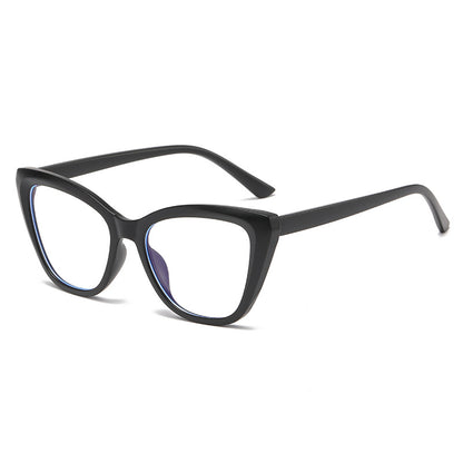 Color blocking anti blue light cat eye flat mirror new style glasses frame fashionable and versatile plain glasses frame