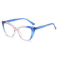 Color blocking anti blue light cat eye flat mirror new style glasses frame fashionable and versatile plain glasses frame