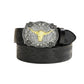 Western Cowboy Belt Versatile Bull Head Big Board Buckle Cowboy Carving Ethnic Style Male Punk PU Leather Belt