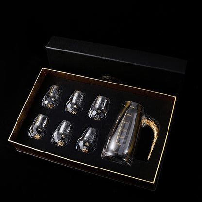 Gold Foil Tass Thick Wine Set Decanter Cup