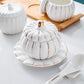 Creative Ceramic Pumpkin Cup, Steamed Egg Cup, Stewed Pot with Cover, Pure White Mini Bird&