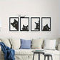 Black Cat Metal Wall Art Decoration Suit