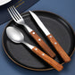 304 Rosewood Knife, Fork, Spoon, Stainless Steel Tableware, Solid Wood Handle, Steak Knife, Fork, Spoon, Dessert Spoon, Chopstic
