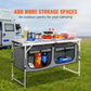 VEVOR Camping Kitchen Table, Quick Set-up Folding Camping Table, 3 Adjustable Heights, MDF Camping Table, Ideal For Outdoor Picnics, BBQs, Camping, RV Traveling