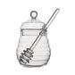 Home Transparent Glass Honey Jar With Lid, Glass Stirring Honey Bottle, Creative Glass Seasoning Jar, New Model