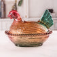 Glass storage jar glass chicken candy snack jar
