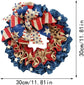 Patriotic Red White Blue Ribbon American Flag Garland
