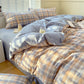 Cotton Dyed Washed Cotton Bedding Set Pure Cotton A Class Flat Sheet Quilt Cover Fitted Sheet Quilt Cover Three-Piece Set Striped