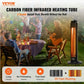 VEVOR Infrared Heater, 1500W Oscillation Electric Space Heater, Patio Heater W 2 Speeds  Timer, Outdoor Outdoor For Bedroom,Studio,Porch,Dining Room,Studio, Stand,31.5 In L, Black