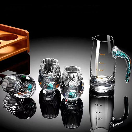 Gold Foil Tass Thick Wine Set Decanter Cup